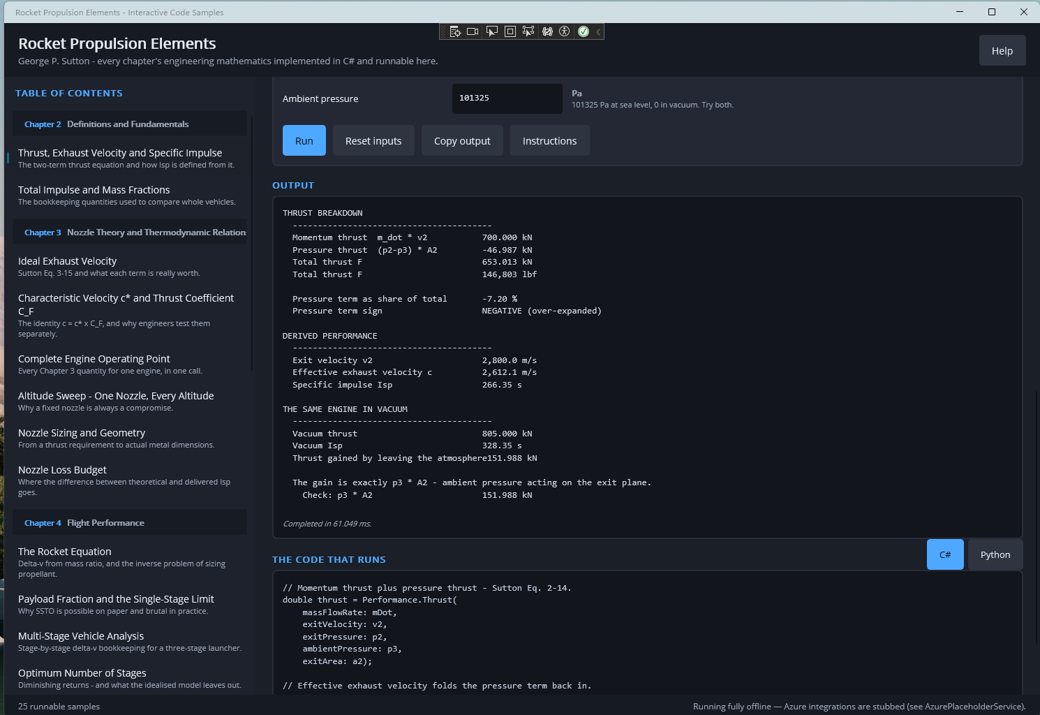 Rocket Propulsion Elements Toolkit - screen 3